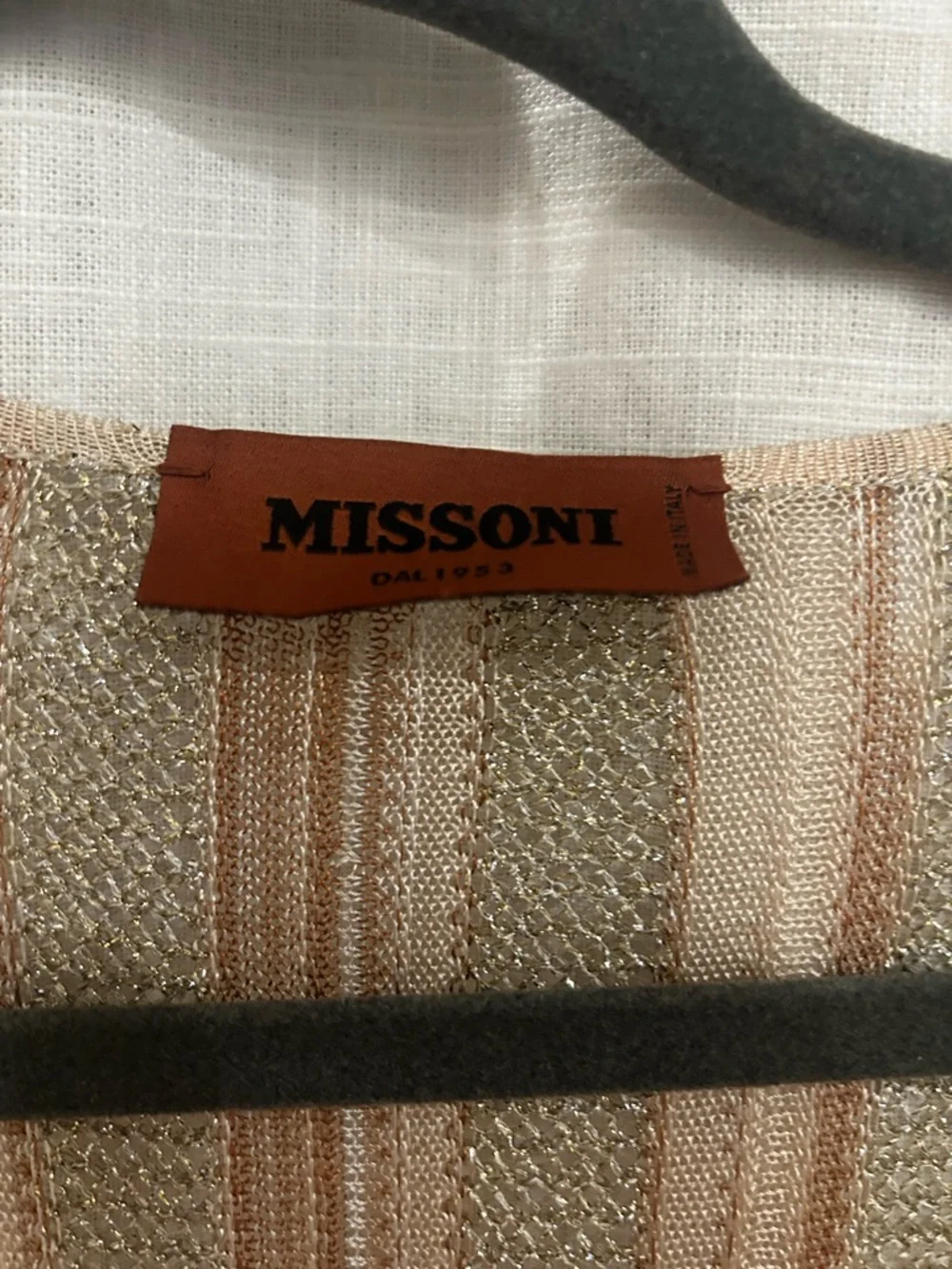 Missoni lurex tie front gold lame duster - Picture 2 of 7